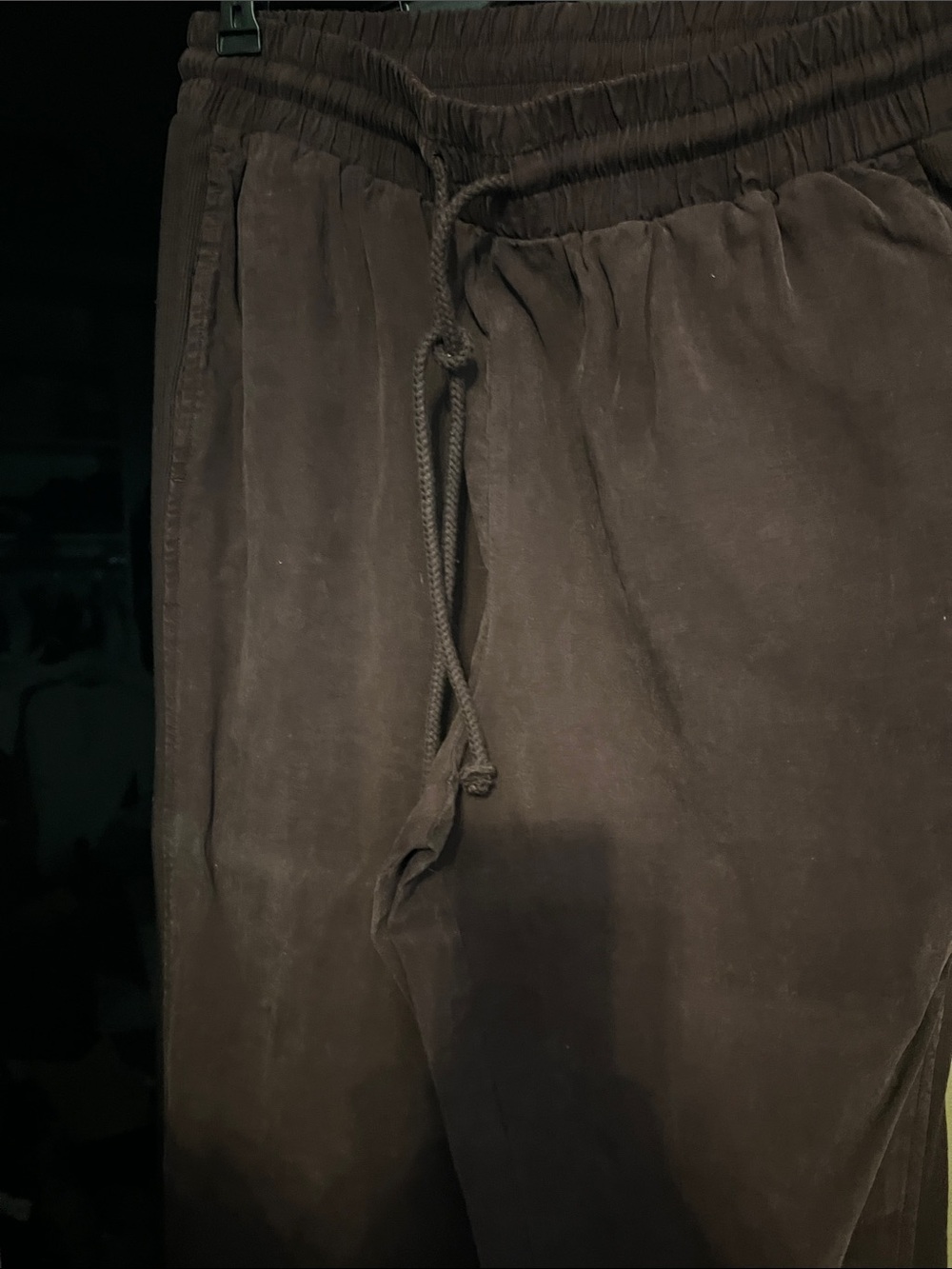 Side Stitch Women's Track Joggers in Dark plum  with Drawstring
